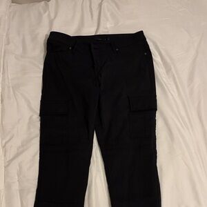 Prana Black Straight Leg Cargo Jeans
